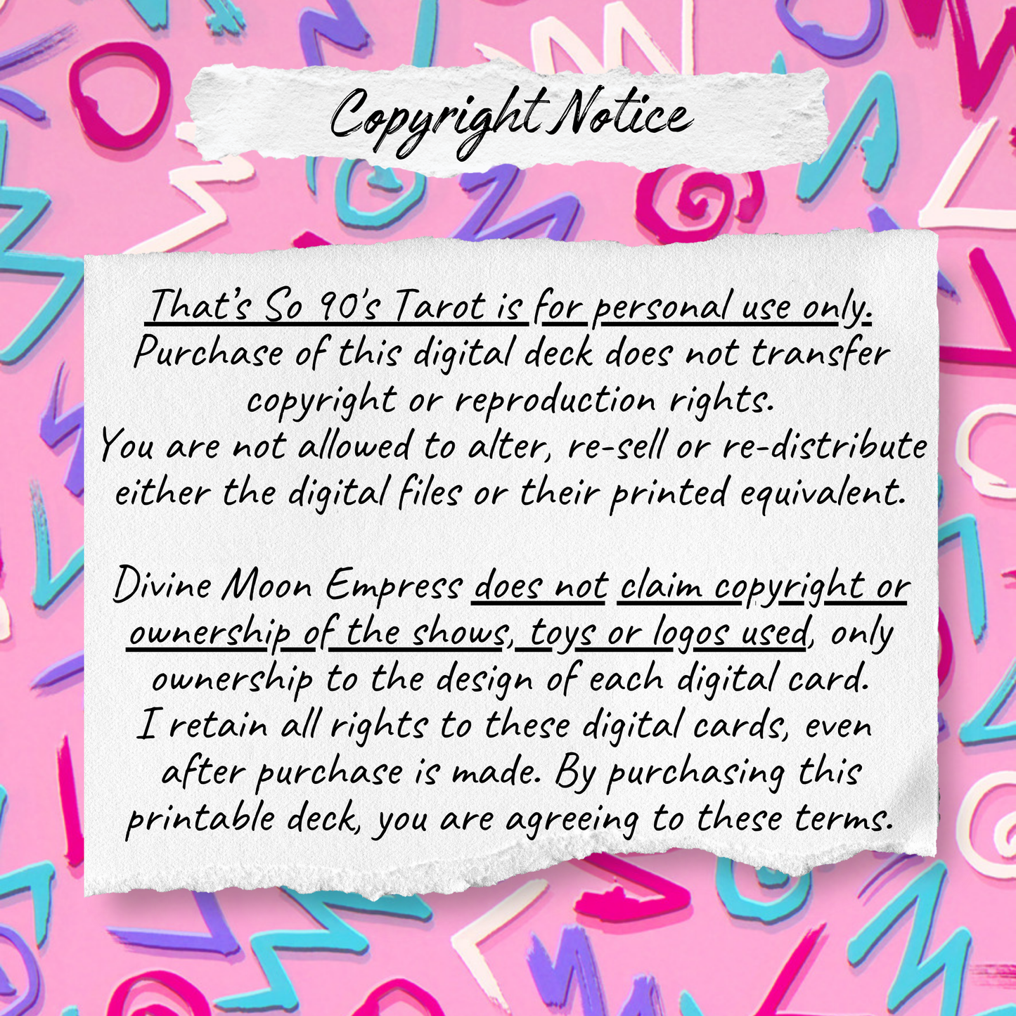That's So 90's Tarot - Digital Printable Deck - Instant Download