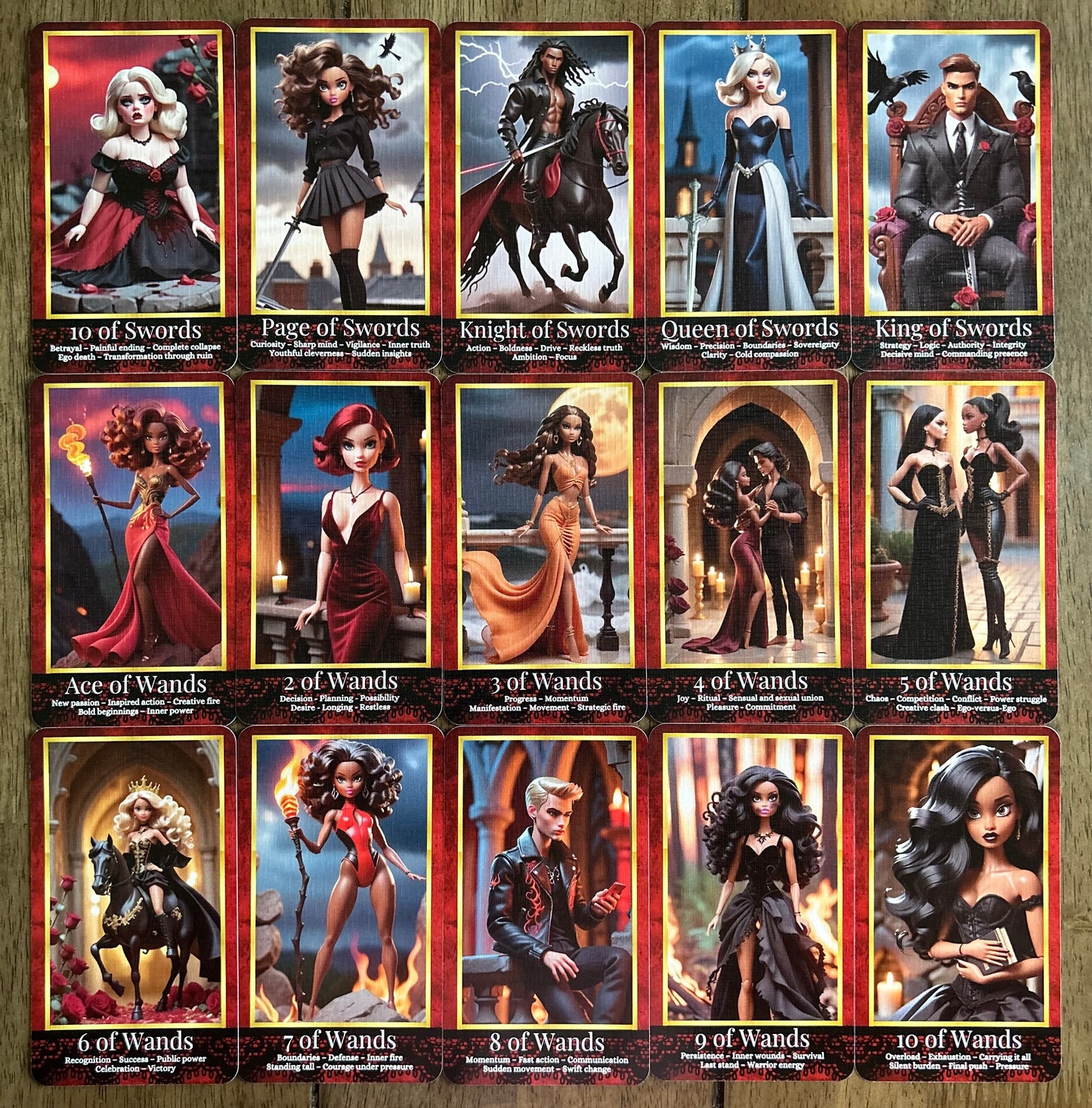 Midnight Dreamhouse Tarot Deck – 99-Card Gothic Barbie-Inspired Tarot | Dark Feminine Oracle for Shadow Work, Love & Twin Flames