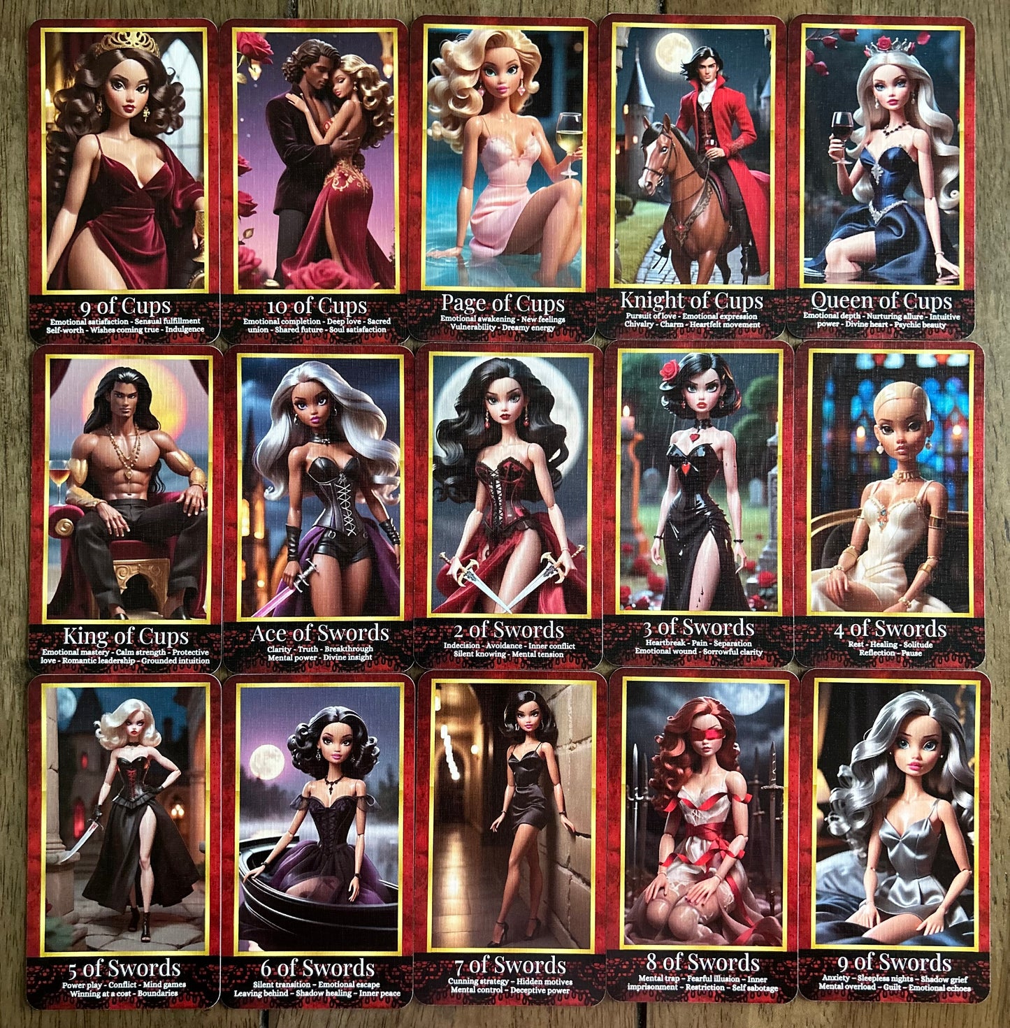 Midnight Dreamhouse Tarot Deck – 99-Card Gothic Barbie-Inspired Tarot | Dark Feminine Oracle for Shadow Work, Love & Twin Flames