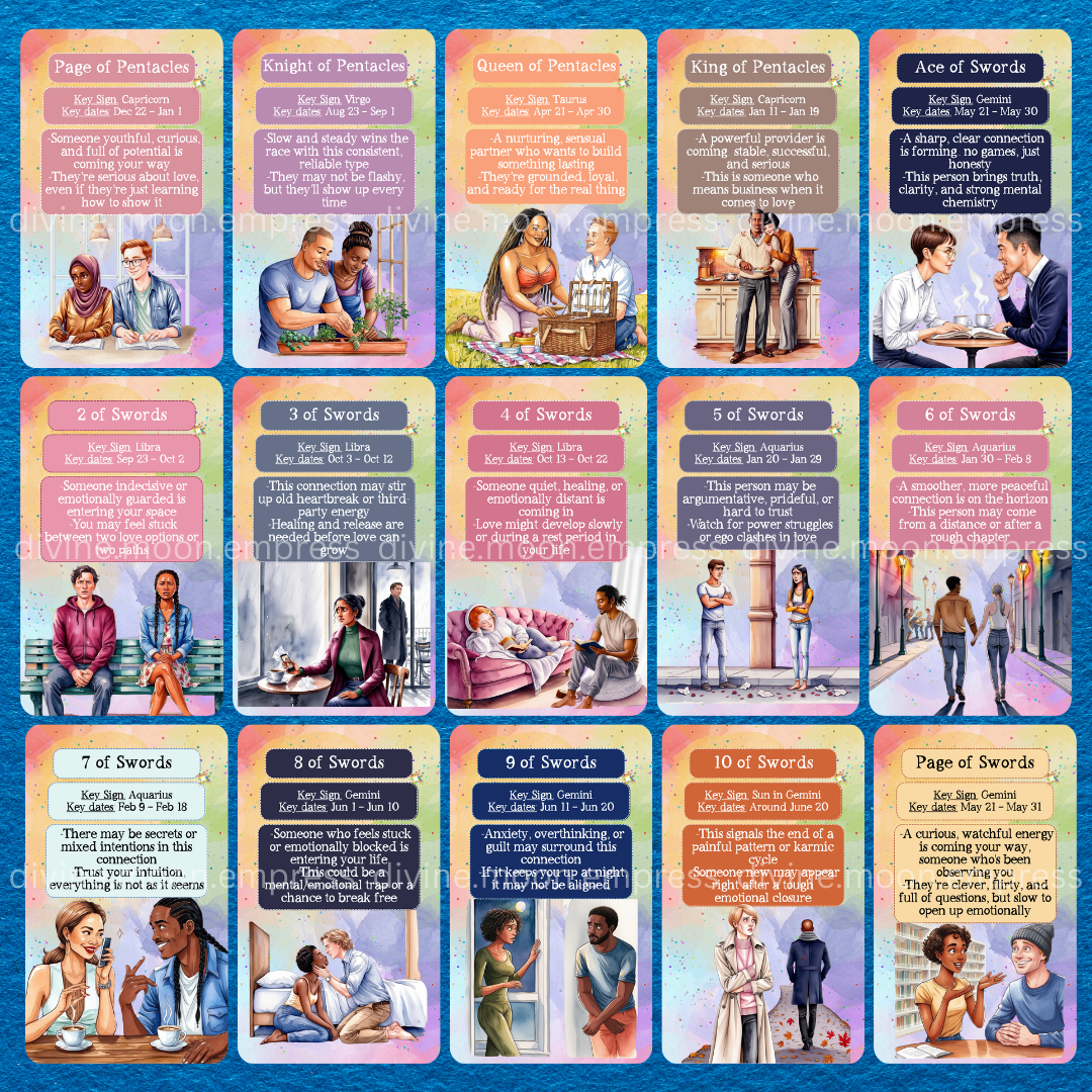 The Lovers Tarot - Singles | Singles Deck for Love Predictions - Romantic Tarot for Who’s Coming Your Way - Rainbow Watercolor Tarot Cards