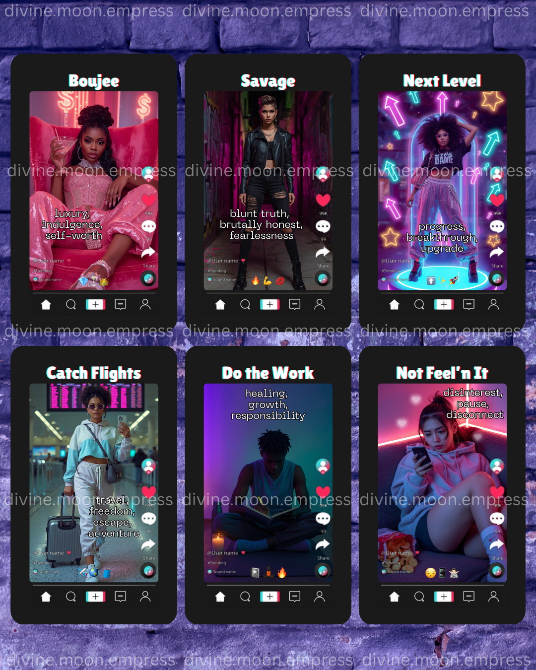 Gen Z Oracle Deck | 54-Modern Slang Divination Cards | TikTok Aesthetic Oracle for Intuitive Readings