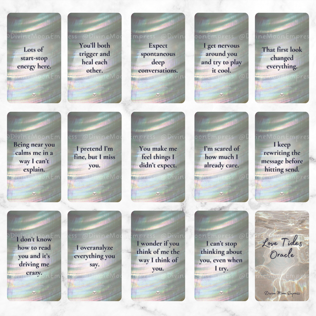 Love Tides Oracle | 78 Cards | Dating Feelings Deck