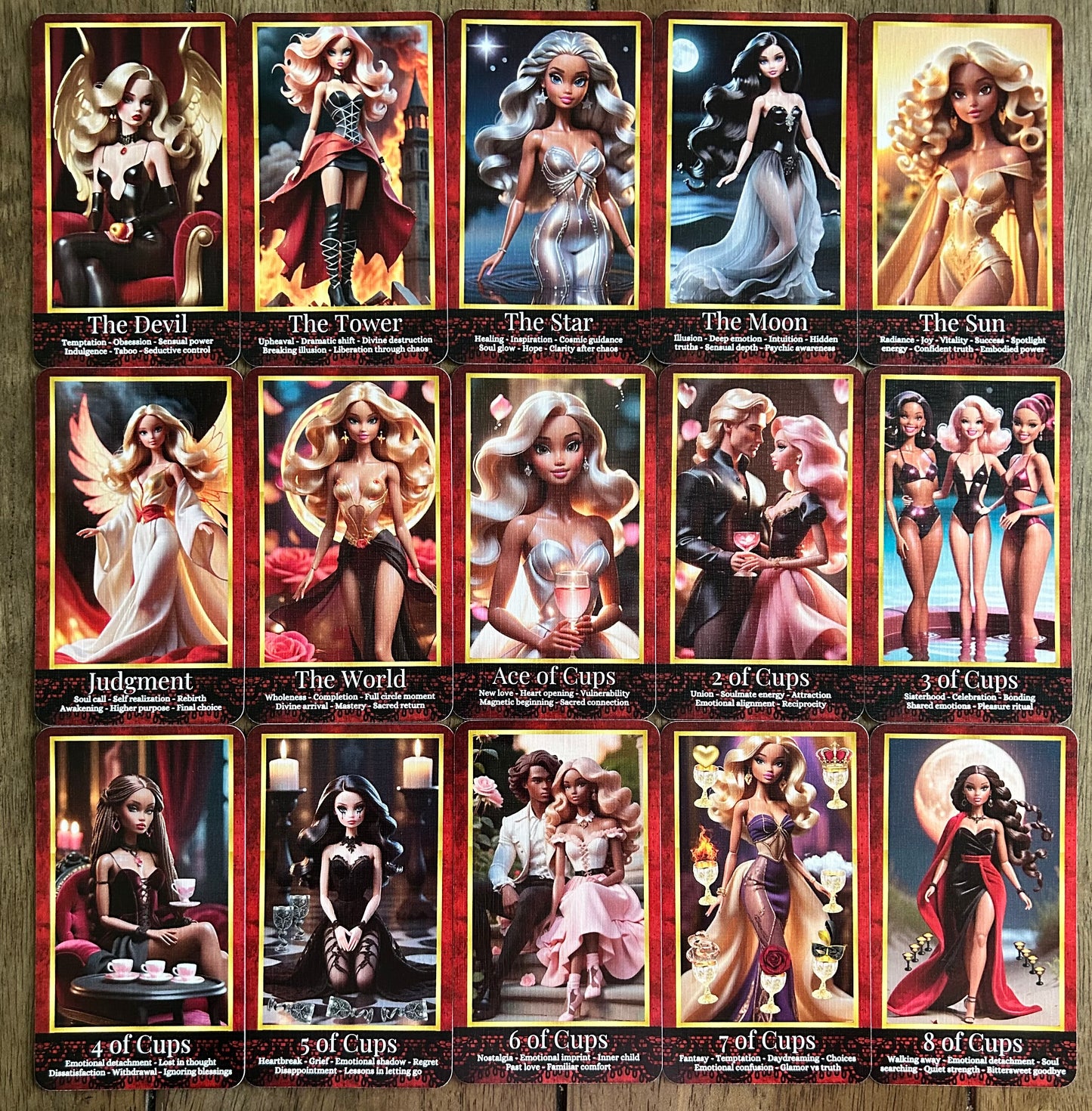 Midnight Dreamhouse Tarot Deck – 99-Card Gothic Barbie-Inspired Tarot | Dark Feminine Oracle for Shadow Work, Love & Twin Flames