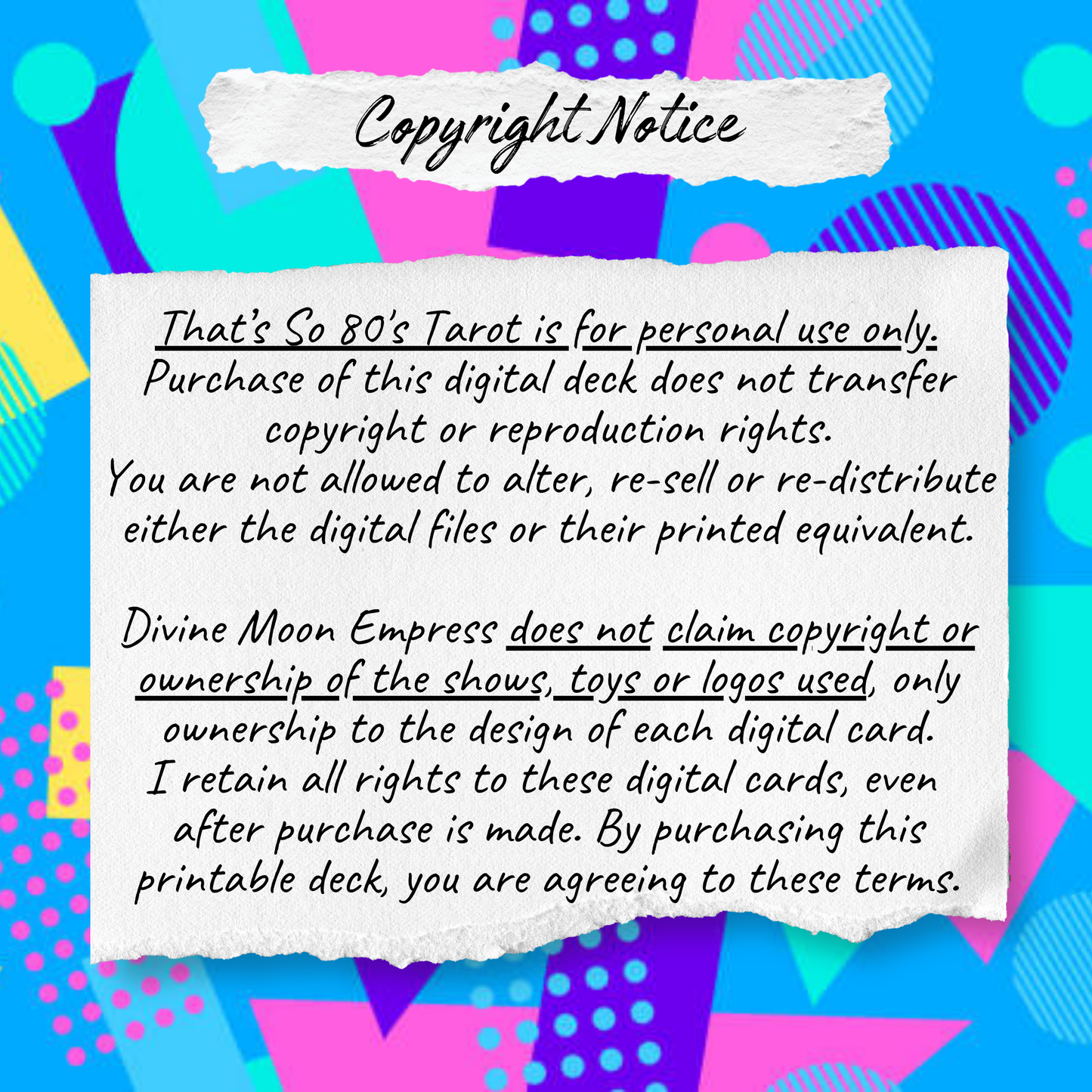 That's So 80's Tarot - Printable 80s Tarot Deck - Retro Aesthetic | Instant PDF Download | DIY Digital Tarot Cards