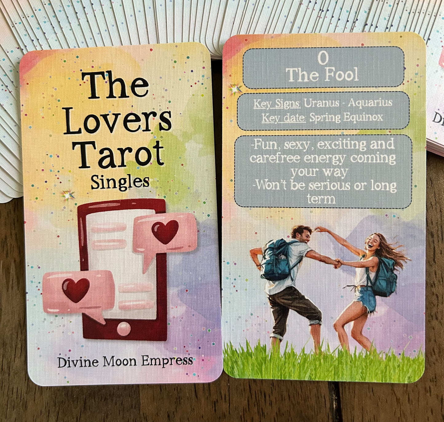 The Lovers Tarot - Singles | Singles Deck for Love Predictions - Romantic Tarot for Who’s Coming Your Way - Rainbow Watercolor Tarot Cards