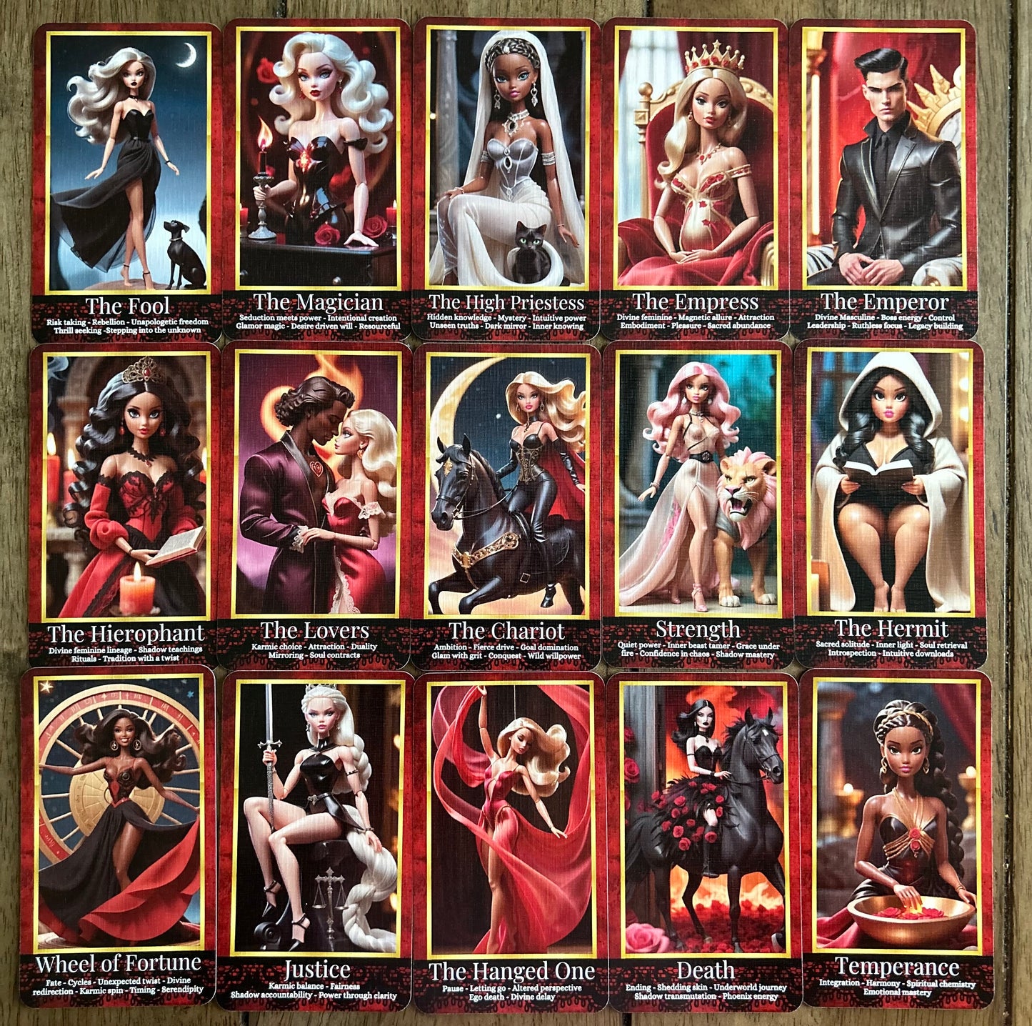 Midnight Dreamhouse Tarot Deck – 99-Card Gothic Barbie-Inspired Tarot | Dark Feminine Oracle for Shadow Work, Love & Twin Flames