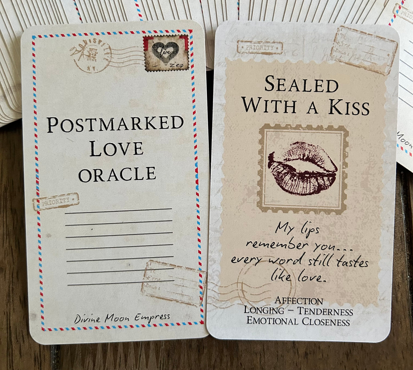 Postmarked Love Oracle | 78 Romantic & Breakup Message Cards | Twin Flame Soulmate Spiritual Love Tarot Deck | Postcard Aesthetic