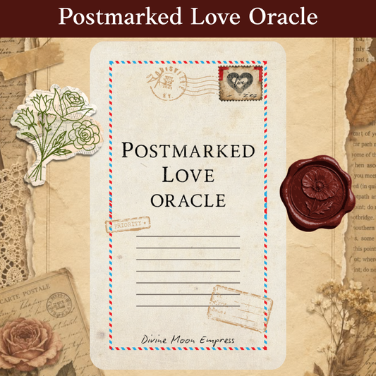 Postmarked Love Oracle | 78 Romantic & Breakup Message Cards | Twin Flame Soulmate Spiritual Love Tarot Deck | Postcard Aesthetic