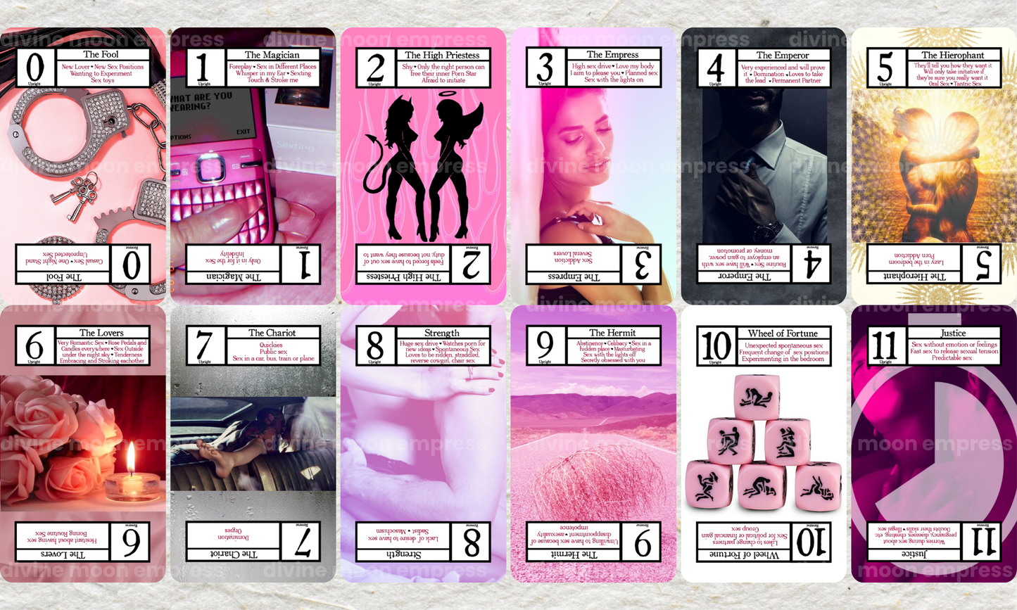 Rated-R Tarot Deck – Erotic Upright and Reversal Meanings | Intimacy, Sex and Bedroom Energy Readings