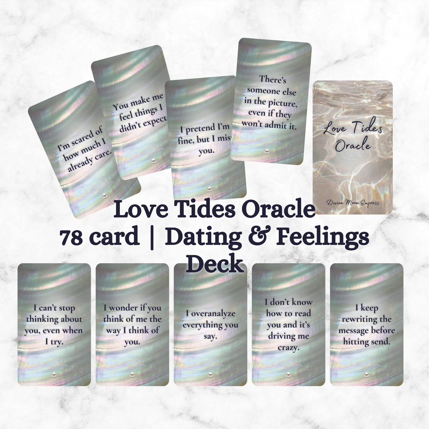 PRE-ORDER | Love Tides Oracle | Dating Feelings Deck | Thoughts & Emotions | Modern Love Messages | Intuitive Relationship Guidance