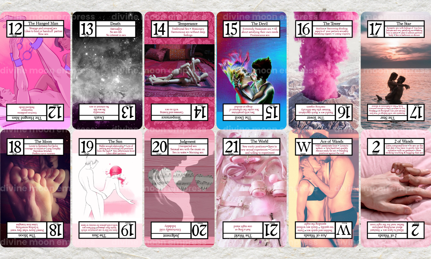 Rated-R Tarot Deck – Erotic Upright and Reversal Meanings | Intimacy, Sex and Bedroom Energy Readings
