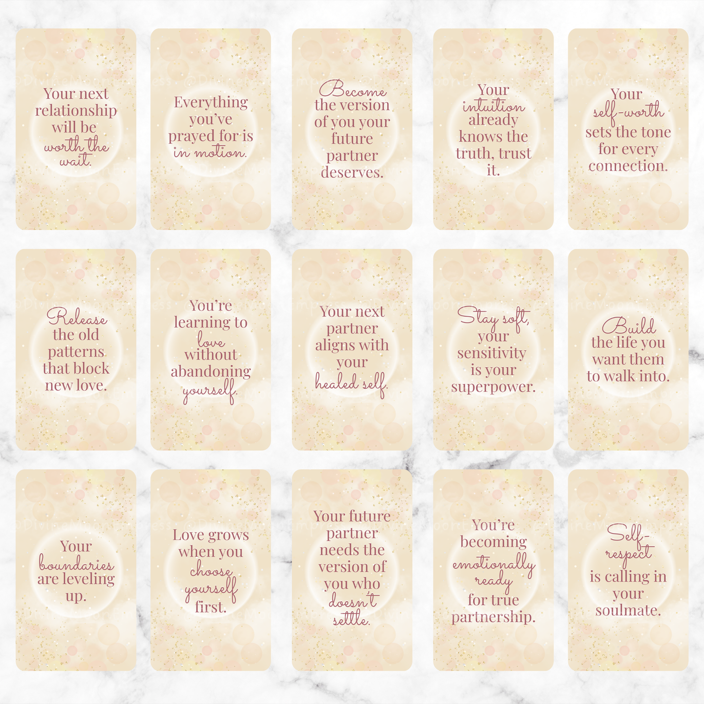 PRE-ORDER | Before We Meet Oracle • Future Love Messages • 78 Romantic Tarot-Size Cards for Singles