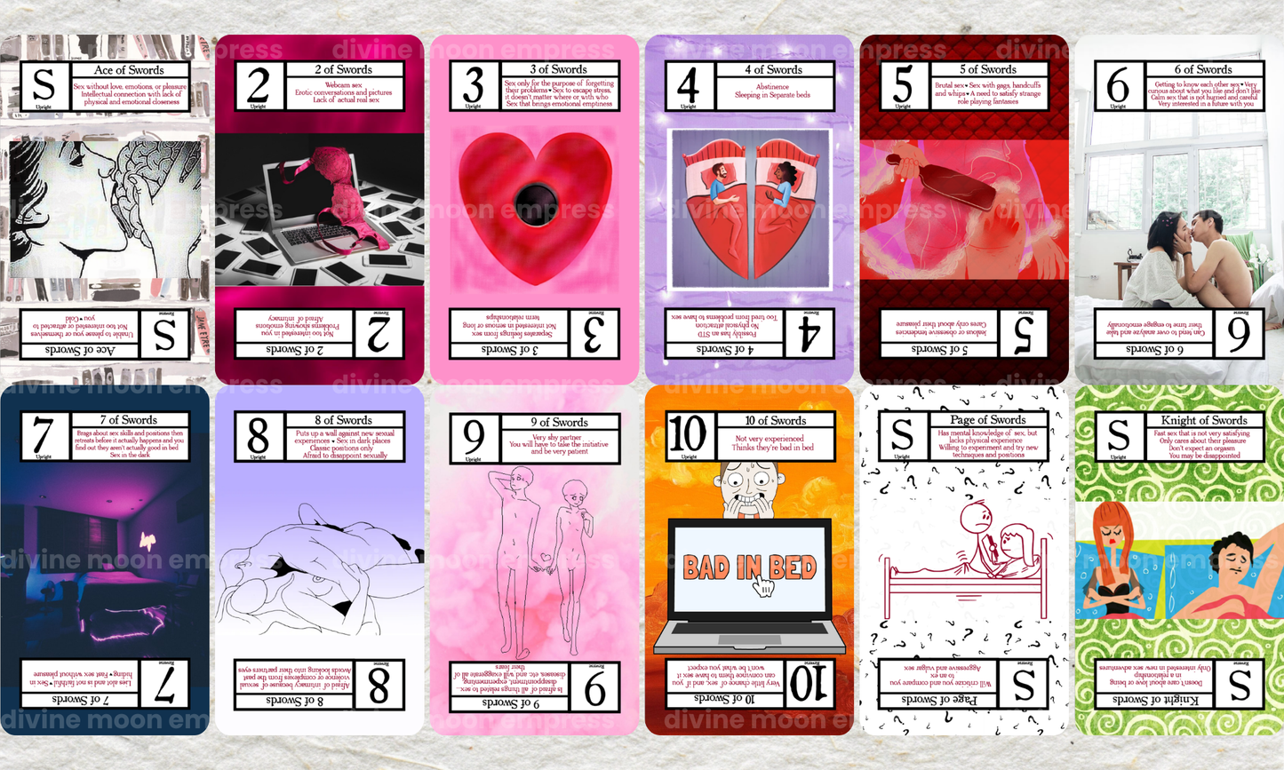 Rated-R Tarot Deck – Erotic Upright and Reversal Meanings | Intimacy, Sex and Bedroom Energy Readings