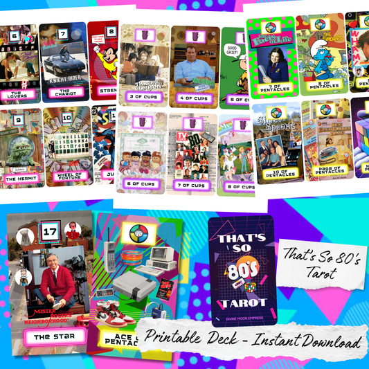 That's So 80's Tarot - Printable 80s Tarot Deck - Retro Aesthetic | Instant PDF Download | DIY Digital Tarot Cards