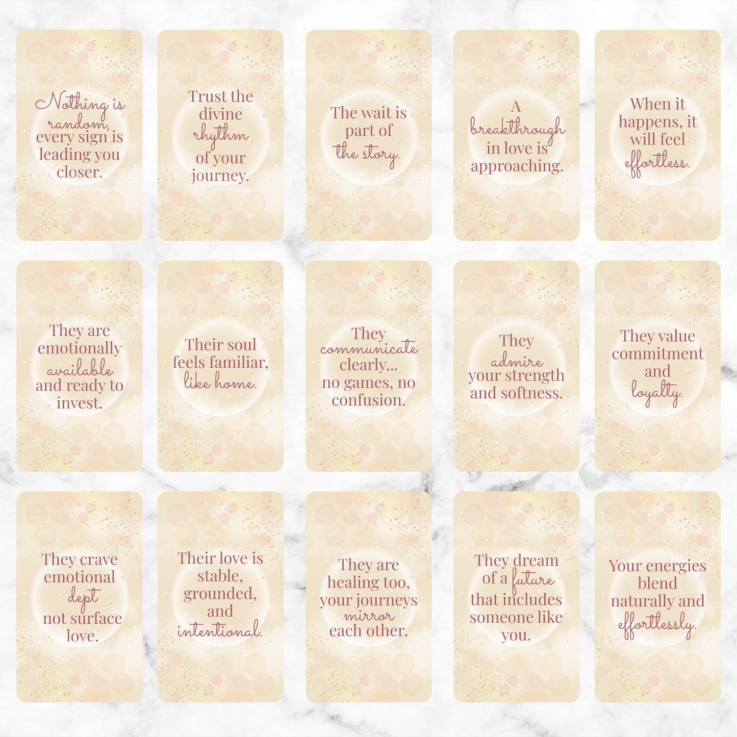 PRE-ORDER | Before We Meet Oracle • Future Love Messages • 78 Romantic Tarot-Size Cards for Singles