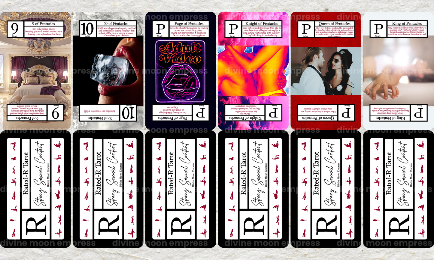 Rated-R Tarot Deck – Erotic Upright and Reversal Meanings | Intimacy, Sex and Bedroom Energy Readings