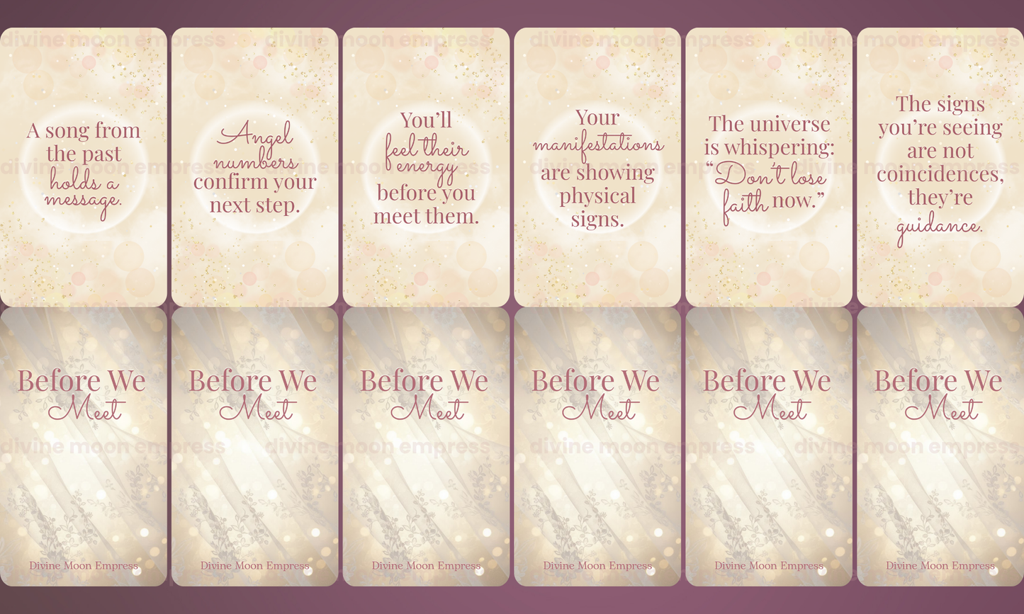 Before We Meet Oracle | 78 Cards | Future Love Messages