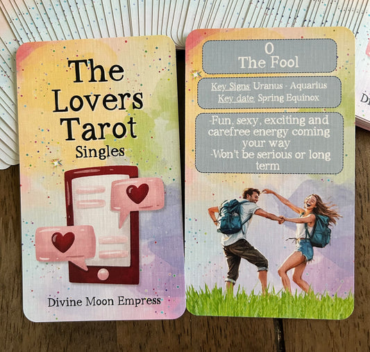The Lovers Tarot - Singles | Singles Deck for Love Predictions - Romantic Tarot for Who’s Coming Your Way - Rainbow Watercolor Tarot Cards