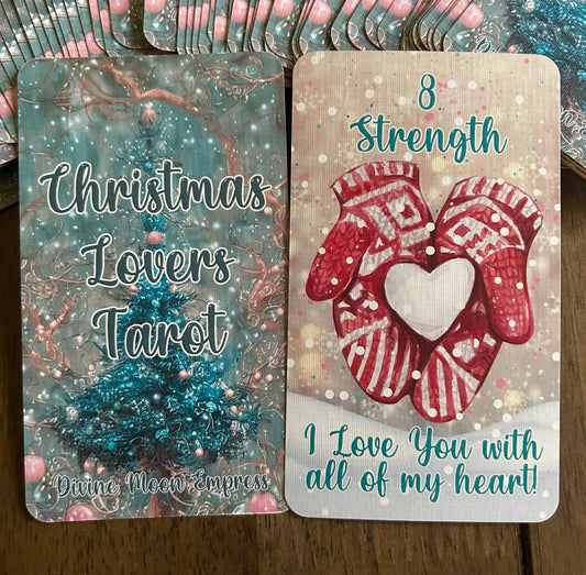 Christmas Lovers Tarot (Pink Edition) | Romantic Holiday Tarot Deck | Love & Relationship Tarot | Winter Romance Gift Idea