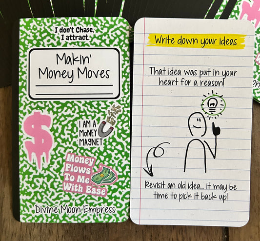 Makin’ Money Moves Oracle Deck - 55 Abundance Affirmation Cards for Entrepreneurs & Manifestation