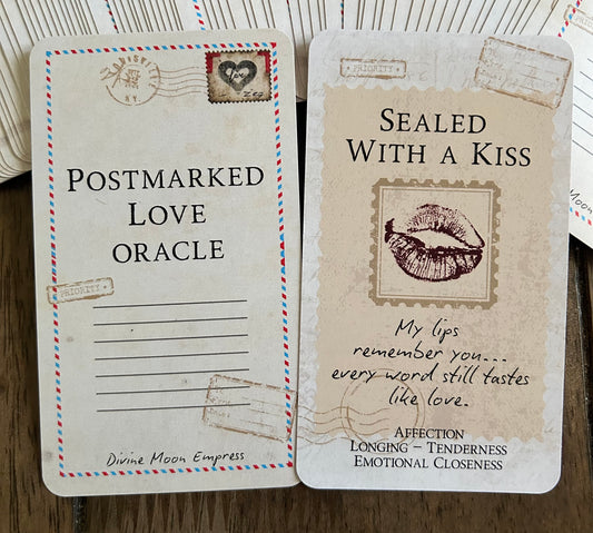 Postmarked Love Oracle | 78 Romantic & Breakup Message Cards | Twin Flame Soulmate Spiritual Love Tarot Deck | Postcard Aesthetic