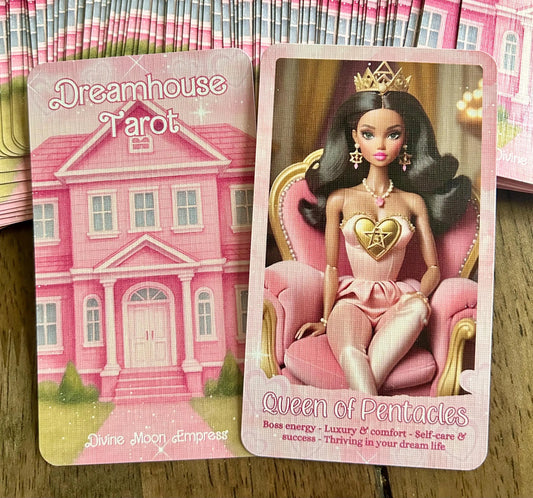 Dreamhouse Tarot Deck – 99 Card - Twin Flame Oracle | Pink Aesthetic Tarot Cards | Glossy M31 Linen | Modern Love & Spiritual Deck