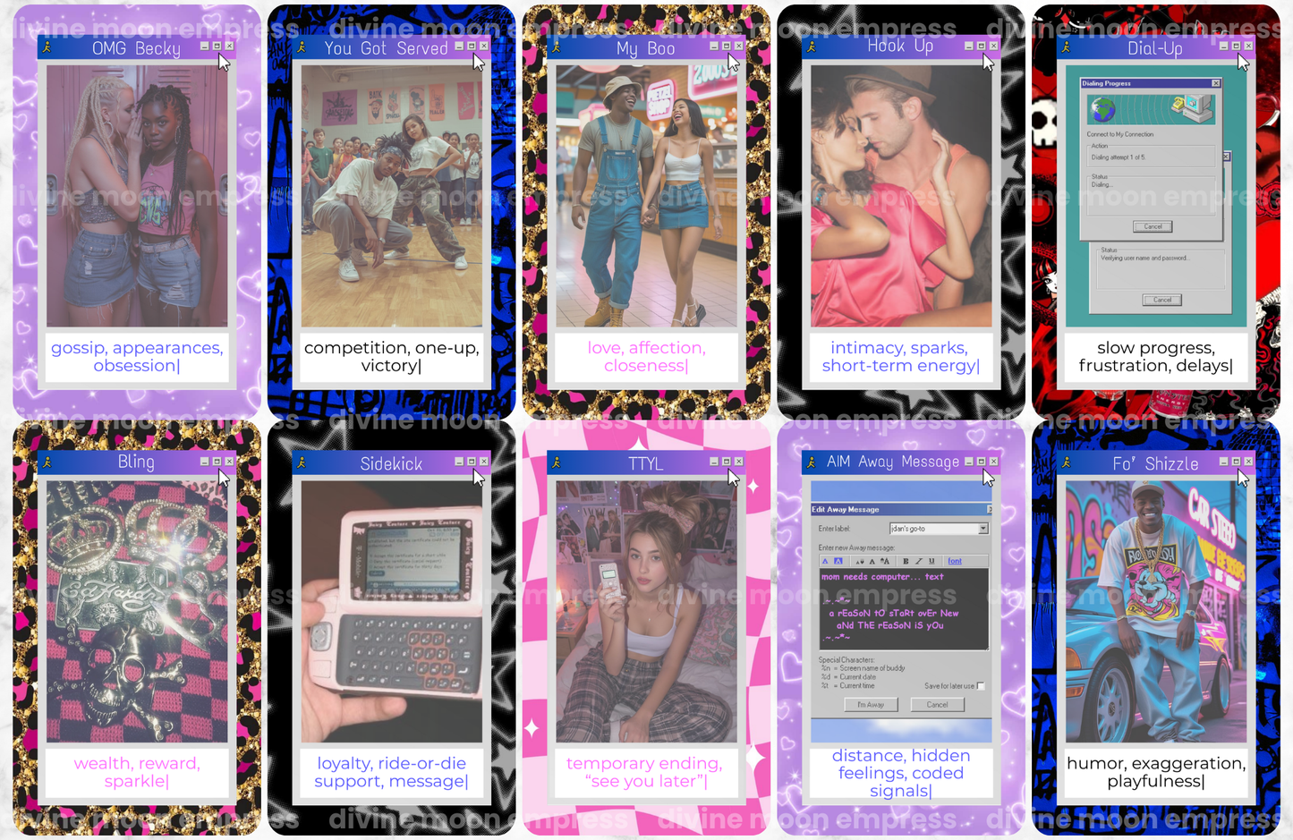 Millennial Oracle | 54 Cards | 2000s Inspired Deck for Nostalgia, Tarot, Oracle, and Intuitive Readings