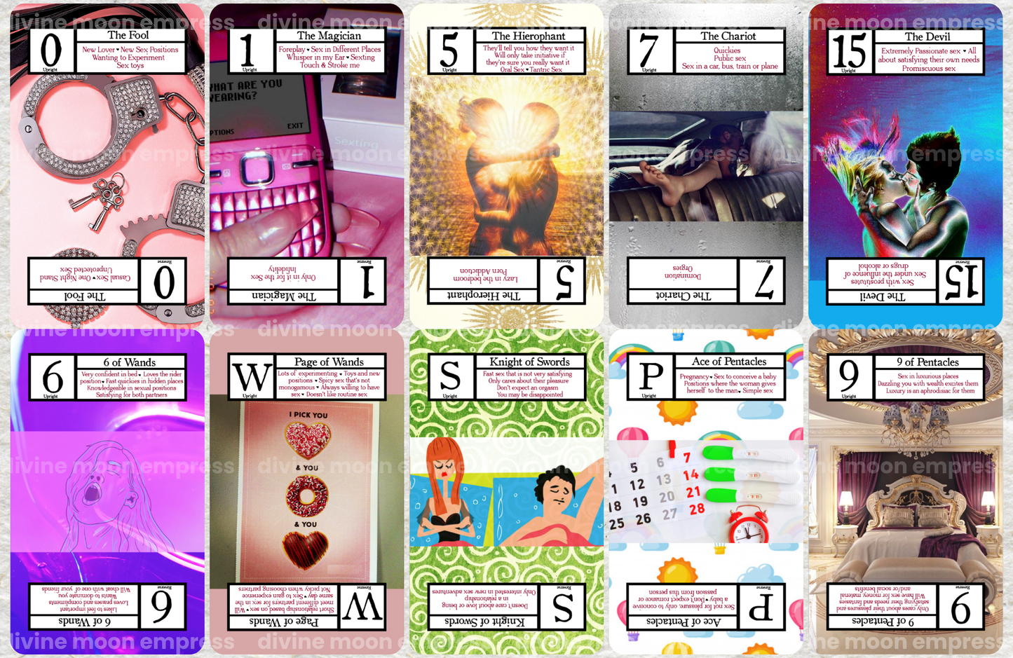 Rated-R Tarot Deck – Erotic Upright and Reversal Meanings | Intimacy, Sex and Bedroom Energy Readings