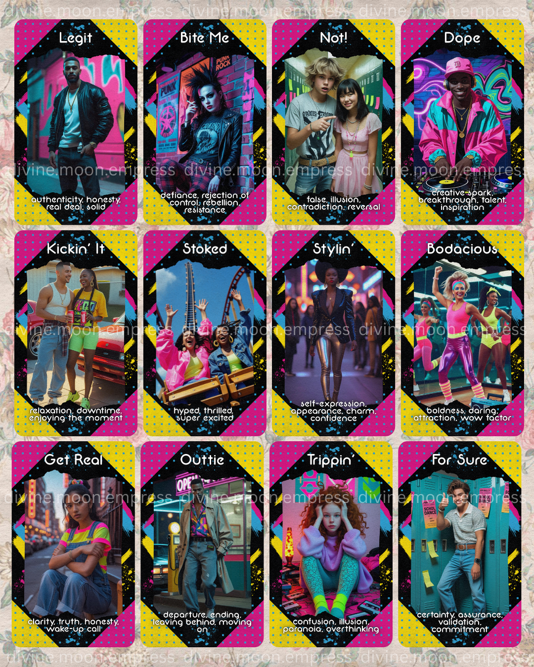 Gen X Oracle Deck | 54- Retro 80s & 90s Inspired Cards for Love, Life and Intuition