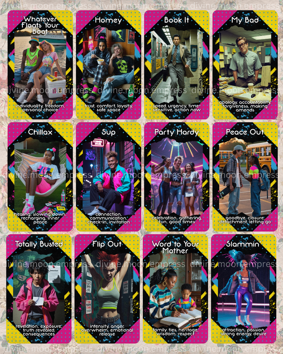 Gen X Oracle Deck | 54- Retro 80s & 90s Inspired Cards for Love, Life and Intuition