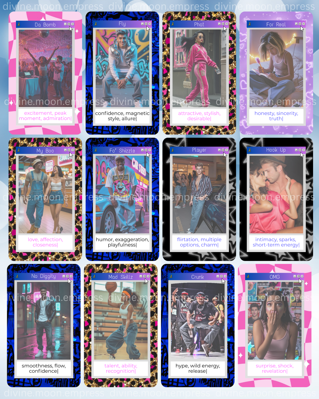 Millennial Oracle Deck | 54-Card 2000s Inspired Divination Deck for Nostalgia, Tarot, Oracle, and Intuitive Readings
