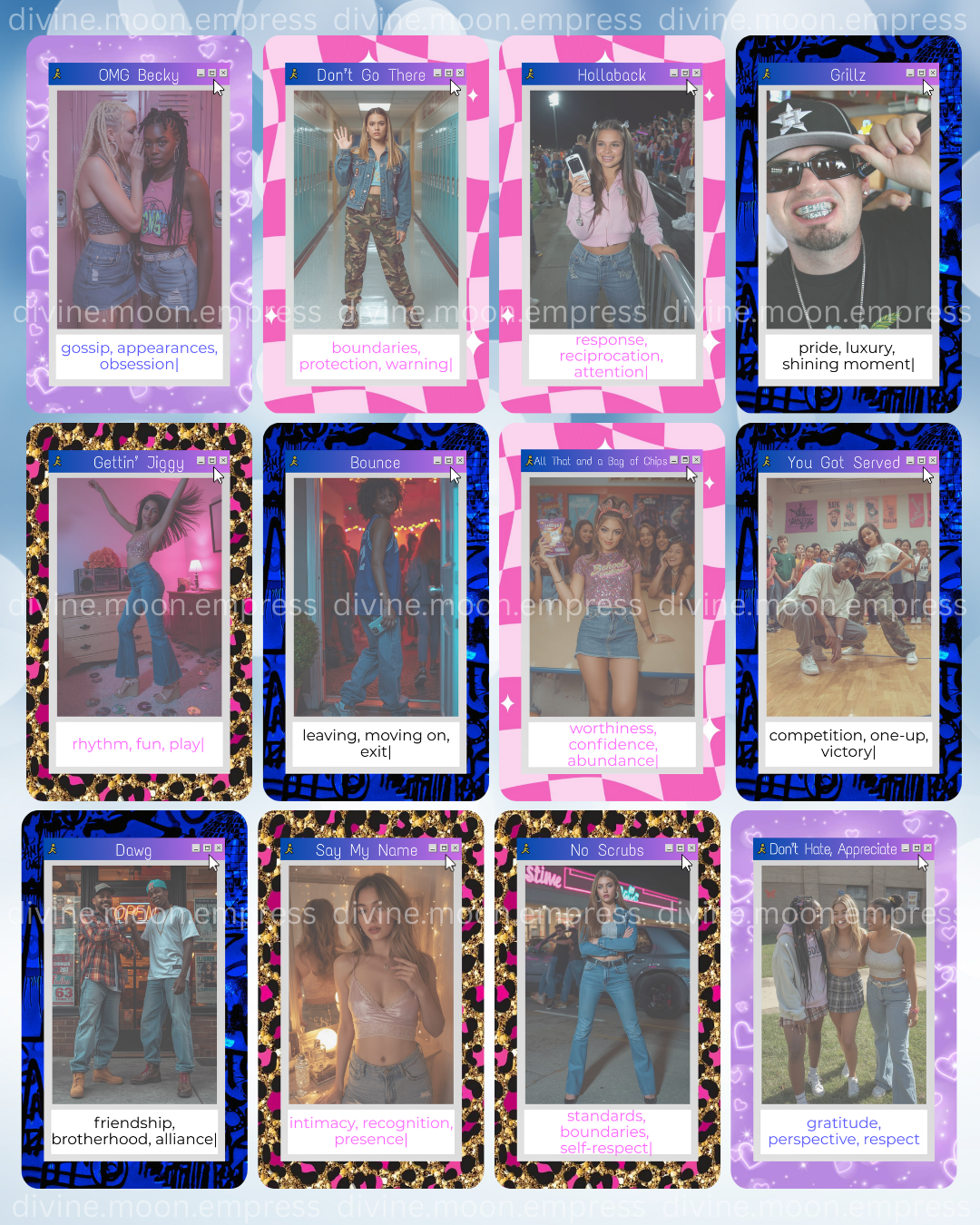 Millennial Oracle Deck | 54-Card 2000s Inspired Divination Deck for Nostalgia, Tarot, Oracle, and Intuitive Readings